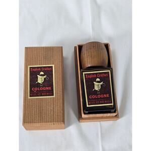 English Leather Cologne For Men - Vintage Full 4 oz Bottle in Wood Box